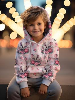 Preview: VB - Eigenproduktion Elefanten auf Rosen Rosa