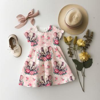 VB - Eigenproduktion Elefanten auf Rosen Rosa