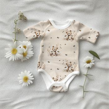 VB - Eigenproduktion Teddybär Blumen auf Creme