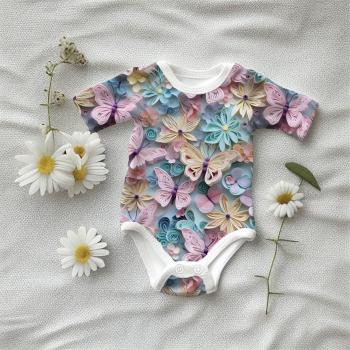 Preview: VB - BIO Eigenproduktion 3D Pastell Blumen und Schmetterlinge