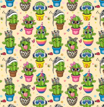 VB - Eigenproduktion Kaktus in Töpfen auf Vanille