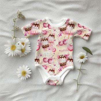 Preview: VB - Eigenproduktion Sweet Eiscreme mit Marshmallow und Kirschen auf Rosa / Vanille