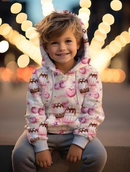 VB - Eigenproduktion Sweet Eiscreme mit Marshmallow und Kirschen auf Rosa / Vanille