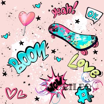 VB - Eigenproduktion Graffiti Skateboard Boom Yeah Rosa