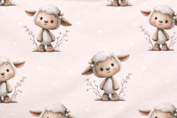 Babydecke 75x100 cm mit Schafmotiv – Baumwolle & Minky Fleece, handgemacht, leicht & vielseitig