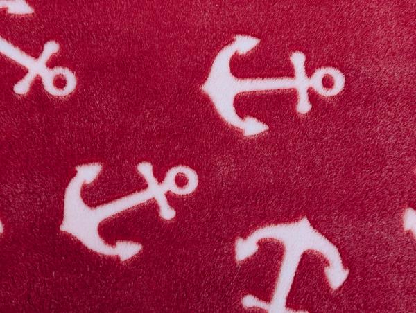 Jacquard Fleece Anker auf Rot