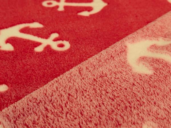 Jacquard Fleece Anker auf Rot
