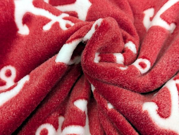 Jacquard Fleece Anker auf Rot