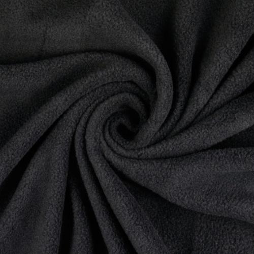 Fleece Stoff Uni Schwarz
