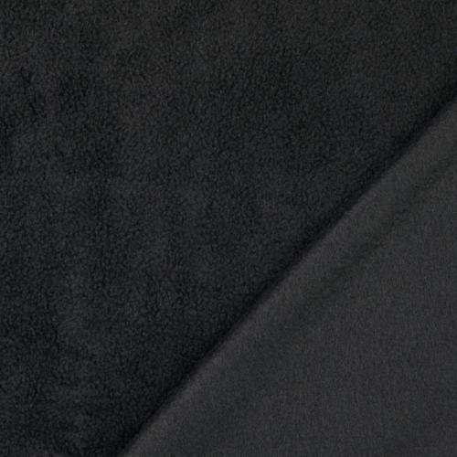 Fleece Stoff Uni Schwarz