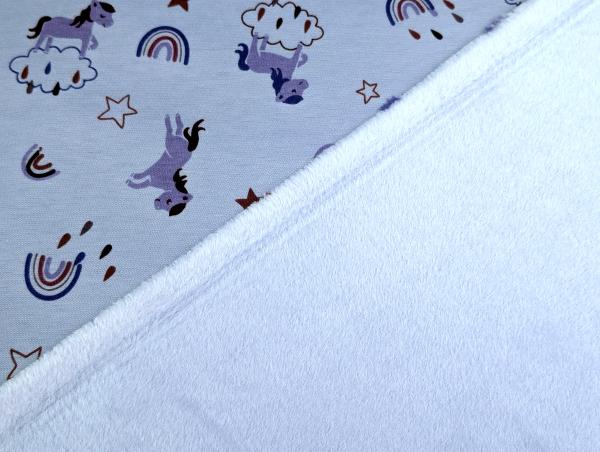 Happy Fleece Rainbow Unicorn Wolken Flieder