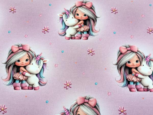 Eigenproduktion French Terry Rainbowgirl auf Meliert Rosa