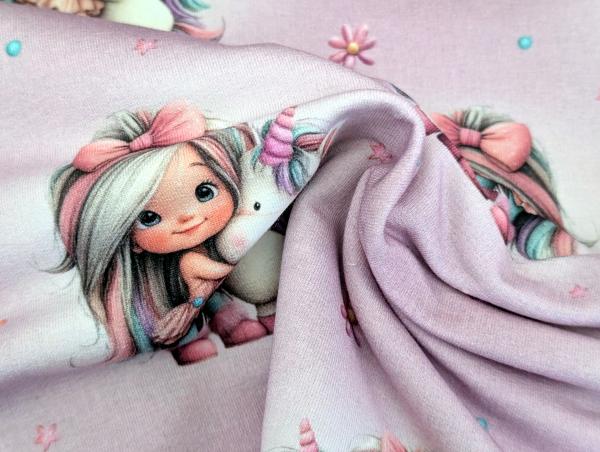 Eigenproduktion French Terry Rainbowgirl auf Meliert Rosa