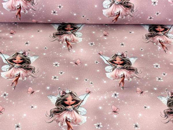 Eigenproduktion Rip Jersey Schmetterlingsfee auf Altrosa