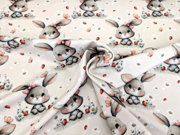 Eigenproduktion Baumwolljersey Hasenmädchen Gänseblümchen