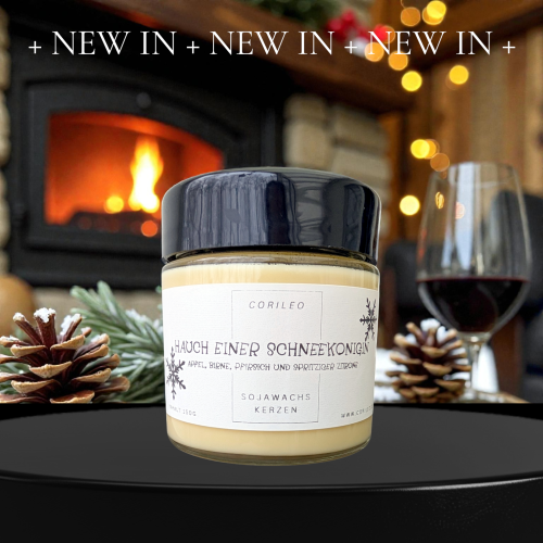 Duftkerze im Glas der Hauch einer Schneekönigin