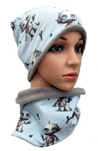 Beanie und Loop Set Mechanic Boy Hellblau Gr. XL ( 2 - 8 Jahre )