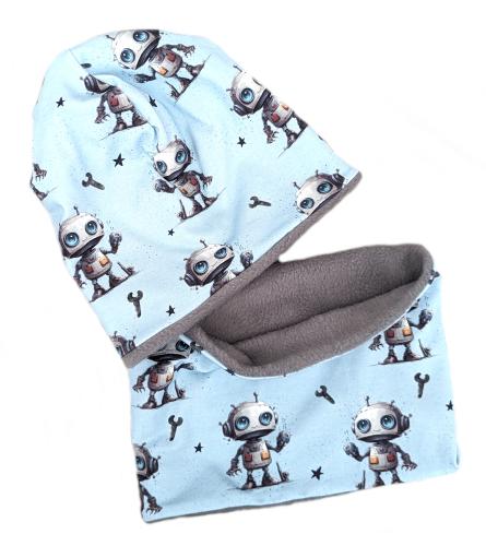 Beanie und Loop Set Mechanic Boy Hellblau Gr. XL ( 2 - 8 Jahre )