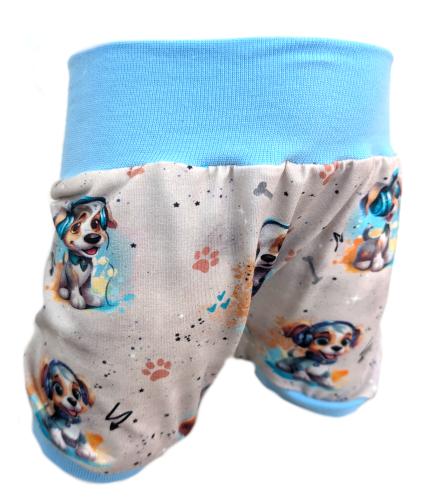 Kurze Pumphose Music Hunde – Leichte Sommerhose aus Baumwolljersey