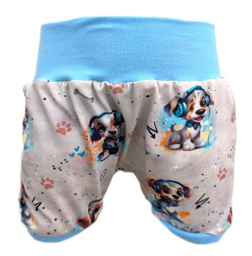 Kurze Pumphose Music Hunde – Leichte Sommerhose aus Baumwolljersey
