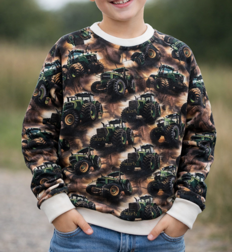 Kinder Pullover Traktor Handmade – Öko-Tex Standard 100 – 62/68–146/152