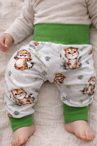 Pumphose Baby & Kinder mitwachsend – Tiger – Baumwolljersey Oeko-Tex