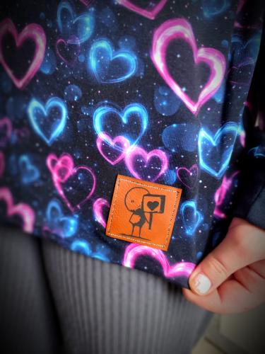 Eigenproduktion French Terry Sternen Herze in Rosa und Blau