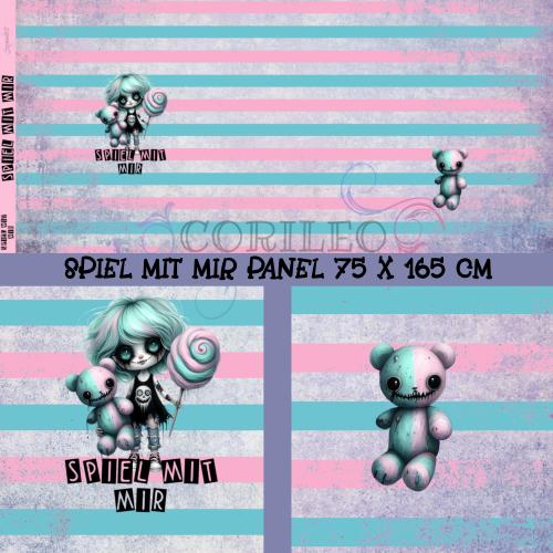 Eigenproduktion Baumwolljersey Spiel mit mir Girly Streifen Rosa/Hellmint 75 x 165 cm