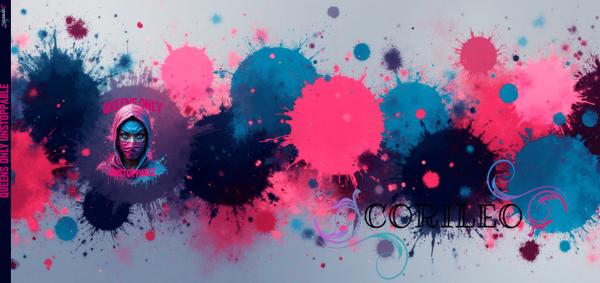 Eigenproduktion French Terry Farbkleckse Girl Maske 75 x 165 cm