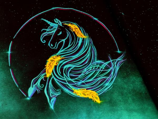 Eigenproduktion Panel Magic Neon Unicorn 75x 165cm