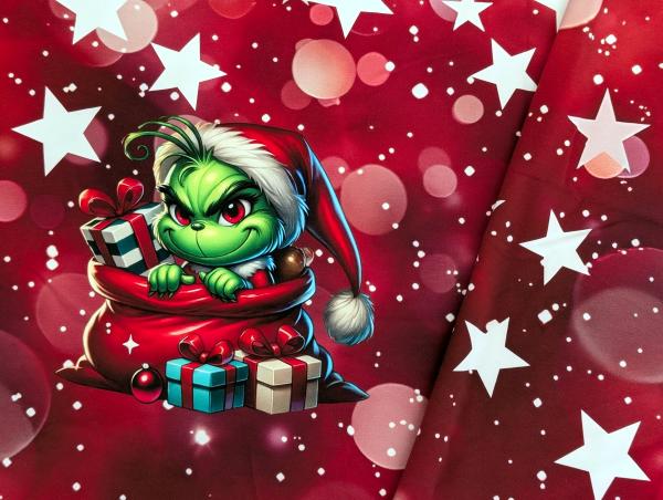 Eigenproduktion Baumwolljersey Panel Crinchy Weihnachten 70 x 165 cm