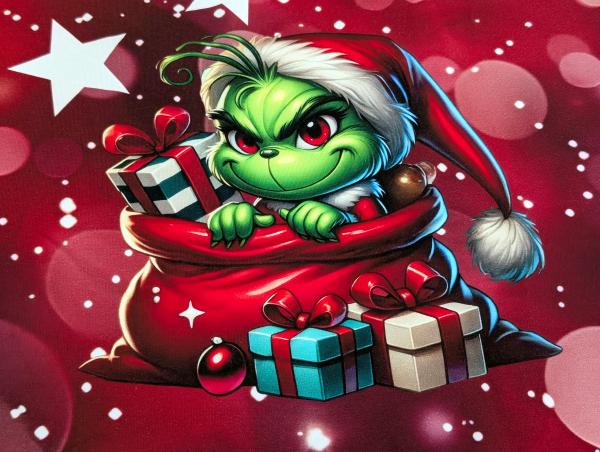 Eigenproduktion Baumwolljersey Panel Crinchy Weihnachten 70 x 165 cm