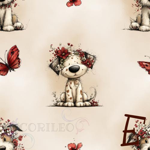 Digitales Stoffdesign Allover Dog