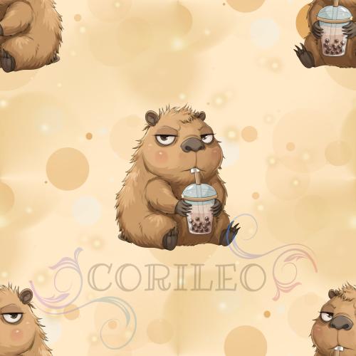 Digitales Stoffdesign Allover Bubble Tea