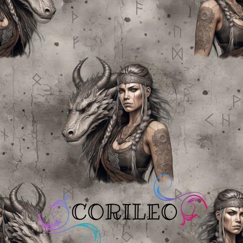 VB - Eigenproduktion Dragon Woman auf Braun/Grau