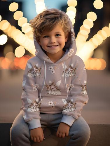 VB - BIO Eigenproduktion Träumende Fee beim mit Hirsch auf Dunkel Altrosa