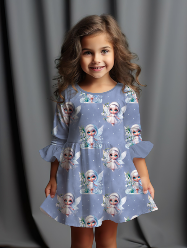 VB - Eigenproduktion Schneeglöcken mit Fee auf Eisblau