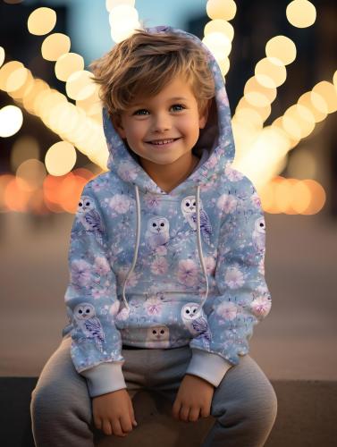 VB - BIO Eigenproduktion Schneeeulen auf Eisblumen Hellblau