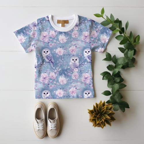 VB - BIO Eigenproduktion Schneeeulen auf Eisblumen Hellblau