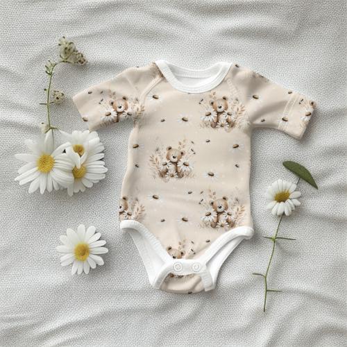 VB - Eigenproduktion Teddybär Blumen auf Creme