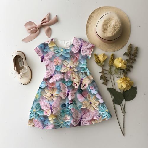 VB - BIO Eigenproduktion 3D Pastell Blumen und Schmetterlinge