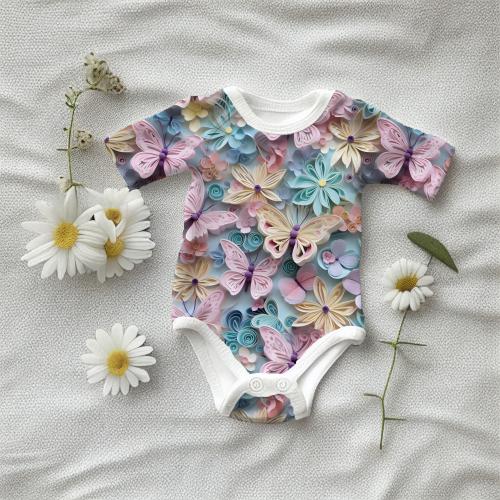 VB - BIO Eigenproduktion 3D Pastell Blumen und Schmetterlinge