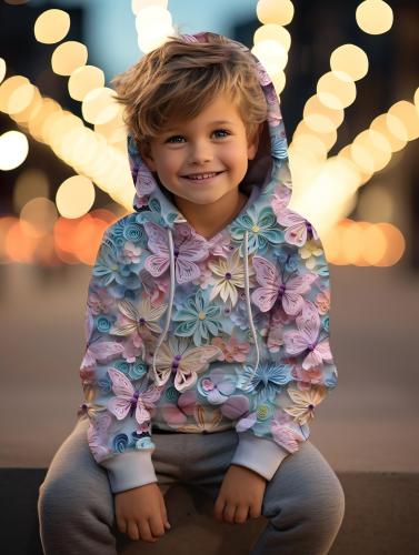 VB - BIO Eigenproduktion 3D Pastell Blumen und Schmetterlinge