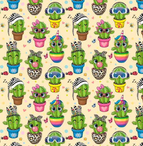 VB - Eigenproduktion Kaktus in Töpfen auf Vanille