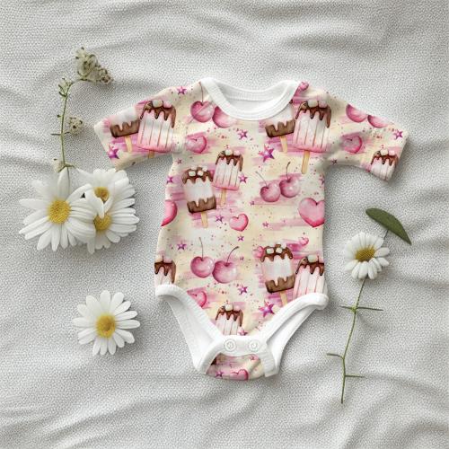 VB - Eigenproduktion Sweet Eiscreme mit Marshmallow und Kirschen auf Rosa / Vanille