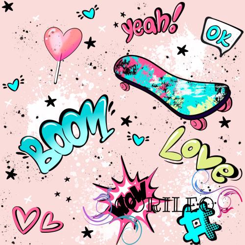 VB - Eigenproduktion Graffiti Skateboard Boom Yeah Rosa