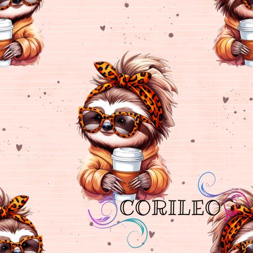 VB - BIO Eigenproduktion Crazy Faultier Mädchen auf Pastell Hellrosa