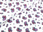 Baumwollstoff Muster Blumen auf Weiss