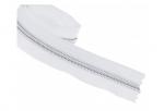 Endlos Reißverschluss Weiss ( Spiralzipper in Metalloptik ) + 3 Schieber